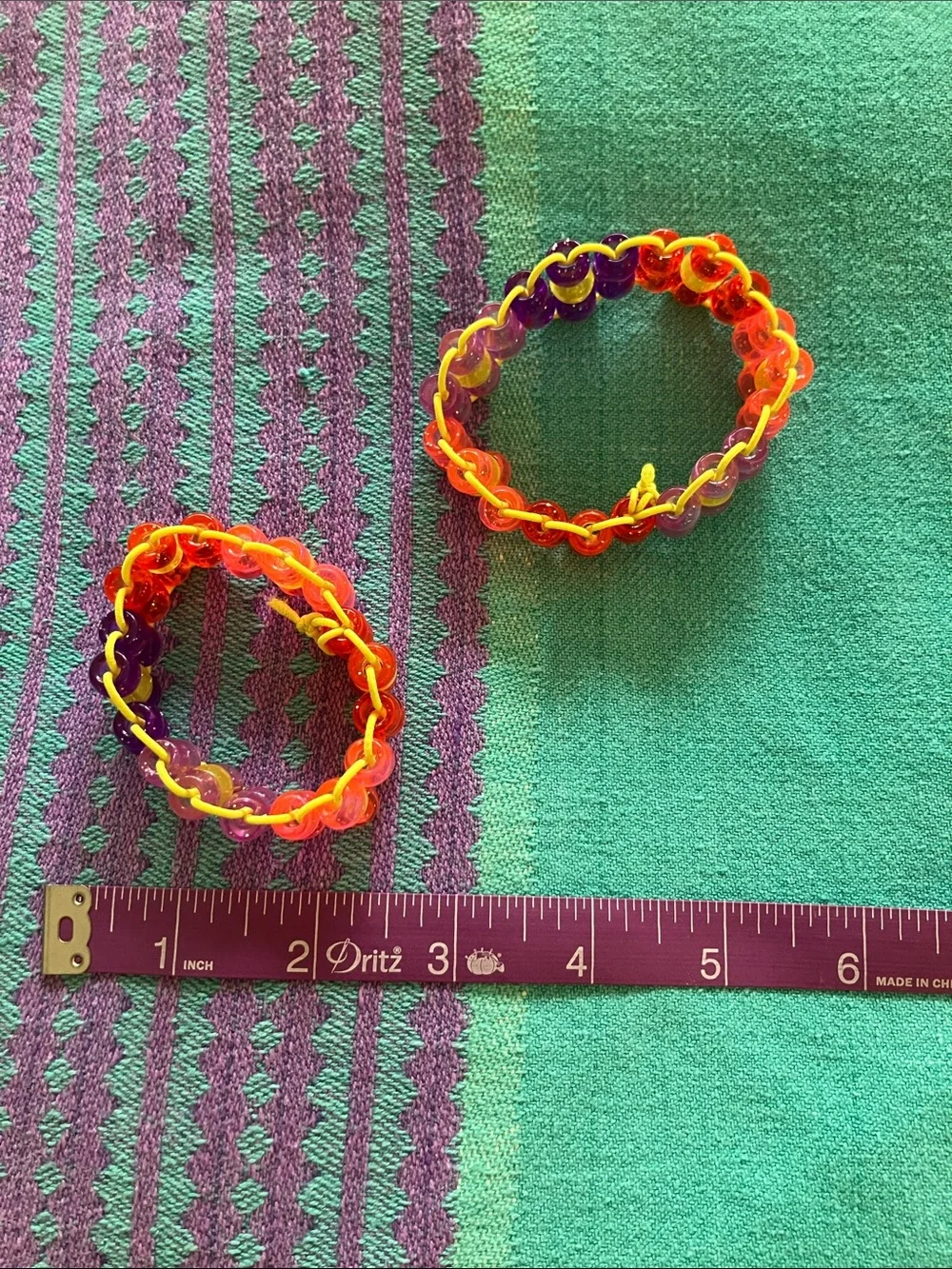 Colorful Pony Bead Flower Power Bracelets